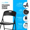 Oline Folding Chair, Indoor Outdoor Plastic Commercial Stackable Foldable Guest Chairs for Events Office Wedding Party Picnic Kitchen Dining, 350lb Capacity (Black, 2 Pack) view 4