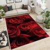 Romantic Fresh Red Roses Area Rug, Fantasy Valentine's Day Indoor Non-Slip Kids Rugs, Machine Washable Breathable Durable Carpet for Front Entrance Floor Decor,5.3 x 8ft view 3