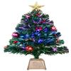 24inch Green Fiber Optic Christmas Tree,Prelit Artificial Tabletop Christmas Tree,Star,Butterfly and Ball Ornaments for Best Holiday Home Decorations,2 Foot view 1