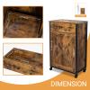 VINGLI 13 Gallon Tilt Out Trash Cabinet, Wood Hidden Trash Can Kitchen Cabinet with Drawer, Movable/Freestanding Pet Proof Storage Organizer, Laundry Basket Living Room Storage, Rustic Brown view 2