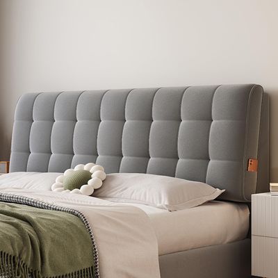 ZZYK Large Headboard Pillow,Wall Mounted Rectangle Headboard Reading Pillow,Wedge Pillowboard Headboard Support Upholstered Bed Backrest Bedside Bolster,Gray1,California King/71x23x4In