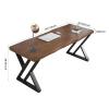 Sihtengxxhongs Rustic Style Solid Wood 55-inch Computer Desk - Large Office Desk for Home Office, Modern and Simple Design, Ideal for Study, Writing, Dining view 2