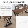 Sihtengxxhongs Rustic Style Solid Wood 55-inch Computer Desk - Large Office Desk for Home Office, Modern and Simple Design, Ideal for Study, Writing, Dining view 4