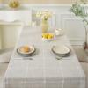 Alsoo Waterproof Tablecloths for Rectangle Tables Rustic Plaid Tablecloth Cotton Linen Cloth Wrinkle Free Table Cloths for Parties, Kitchen Dining, Holiday, Christmas (8-10 Seats, 55"x106") view 2