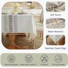 Alsoo Embroidered Tablecloth Rectangle 55 x 75 Inch, Farmhouse Otanical Floral Table Cloth Resuable Waterproof Washable Cotton Linen Fabric for Kitchen Dining Festival view 4