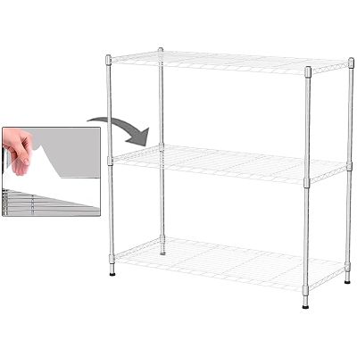 Catalina Creations EFINE 3-Shelf Shelving Unit Unit with 3-Shelf Liners,Adjustable Storage Shelves,Heavy Duty Organizer Wire Shelving Rack for Pantry Closet Kitchen Basement