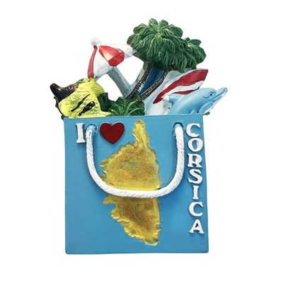 Corsica France Creative Map Gift Bag Refrigerator Magnet Travel Souvenir 3D Fridge Decoration Magnetic Sticker Craft Collection