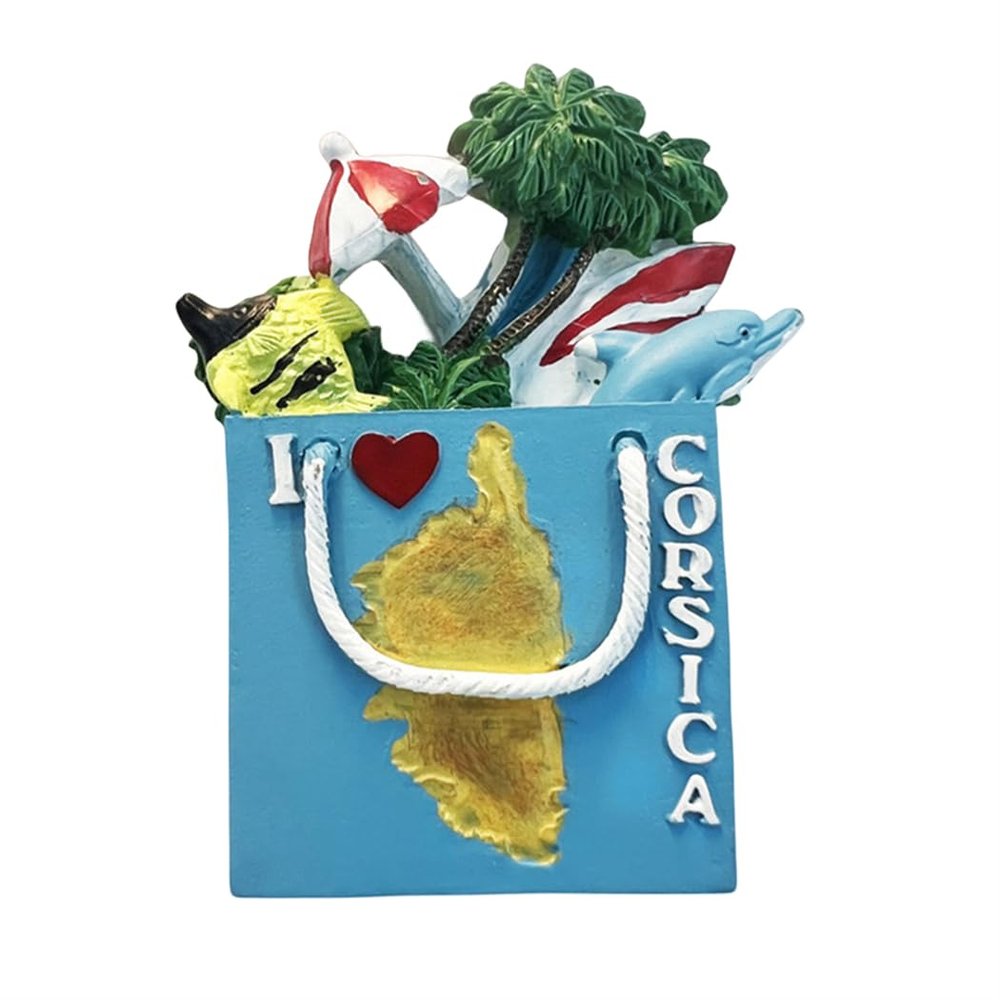 Corsica France Creative Map Gift Bag Refrigerator Magnet Travel Souvenir 3D Fridge Decoration Magnetic Sticker Craft Collection