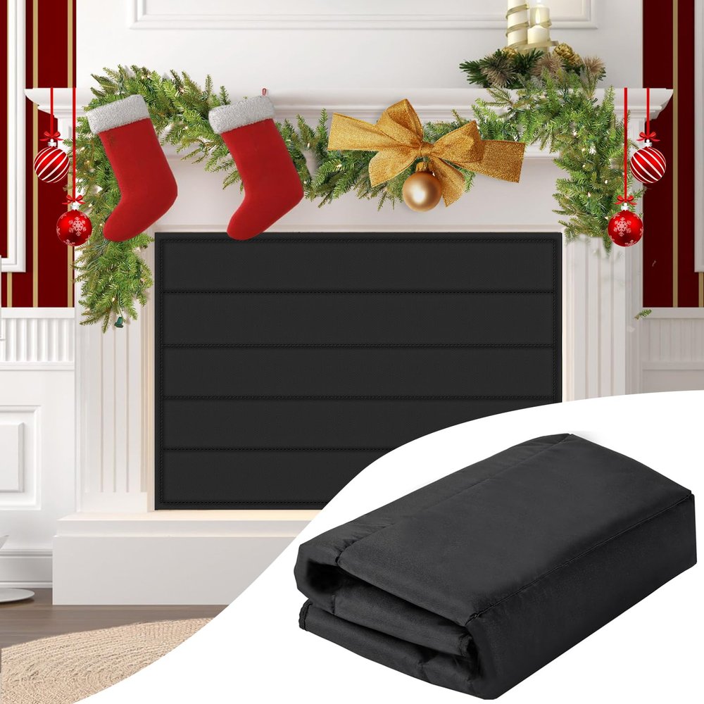 30"x30" Fireplace Cover, Magnetic Fireplace Blocker Blanket Stop Heat Loss
