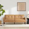 CHITA Mid-Century Sofas Furniture 73.2''W Faux Leather Sofa Couch Sets for Living Room Apartment, Cognac Brown view 1