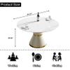 53" Round Dining Table, White Sintered Stone Tabletop and Carbon Steel Base, Modern Dining Room Table for 4-6, Luxurious Kitchen Table for Home Office Restaurant (Not Include Chair) view 2