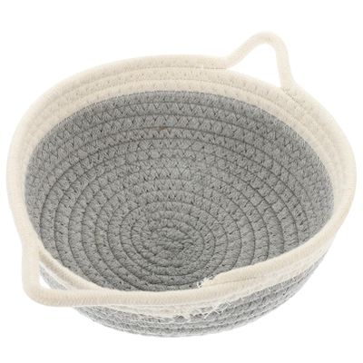 Cabilock Woven Storage Basket Lid Cotton Rope Laundry Basket Wicker Home Organizer
