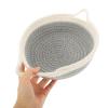 Cabilock Woven Storage Basket Lid Cotton Rope Laundry Basket Wicker Home Organizer view 3