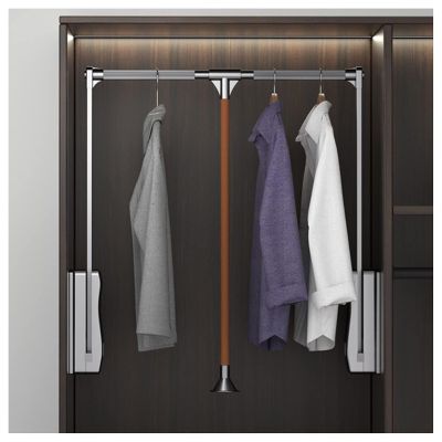 Adjustable Wardrobe Clothes Rail - Pull Down Hanger Bar, Steel Sliding Trouser Rack Rod, Pull-Down Clothes Organizer With Soft Slides, Easy Install Wardrobe Organizer, Fits Most Wardrobes ( Color : A