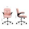 Office Chair Gaming Chair Computer Chair Home Office Chairs Pink Leather offce Chair with Wheels Swivels (Color : 3-Pack, Size : Light Grey) view 2