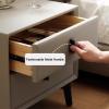 PERTID Modern Nightstand Table with 2 Drawers, Side Table Metal Legs for Bedroom Living Room, Bedside Furniture (Color : Gris) view 3
