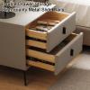 PERTID Modern Nightstand Table with 2 Drawers, Side Table Metal Legs for Bedroom Living Room, Bedside Furniture (Color : Gris) view 4