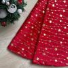 Amidaky Christmas Tree Skirt Velvet Red 48 inch Large Soft Christmas Tree Mat with Gold Star Pattern for Indoor Outdoor Xmas Holiday Party Decoration view 4