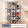 Shoe Boxes Stackable Shoe Storage Box, Transparent Plastic Shoe Boxes, Shoe Organizer Containers with Lids for Women/Men, Easy to Assemble (Color : 18pcs) view 2