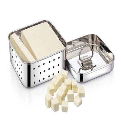 Crommie Stainless Steel Square Shape Paneer/Tofu/Cheese Maker Mould Machine Hard Presse Mold KIt For Paneer/Cheese Making (250ml)