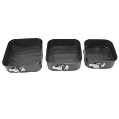 3Pcs Non-Stick Springform Pans Set,Cake Square Pan Sets for Baking,Springform Cake Pan Square Removable Bottom Leakproof Cheesecake Pan for Cheesecake Pizza Bread(22/24/26cm)