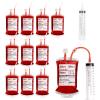UNIMEIX 30 Pack Halloween Blood Bags for Drinks, Fake Blood Drink Pouches Reusable Juice Drink IV Bag for Vampire Party Theme Party Halloween Decoration view 1