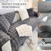 Sofa Slipcover Corner 3/2/1/4 Seater Sofa Cover, Non-Slip Sofa Cover, Luxury Rabbit Plush Sofa Covers, Super Soft Faux Fur Furniture Protector for Sectional Couch (Grey,70x90cm) view 3