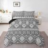 Erosebridal Boho Western Full Bedding Sets for Men Grey White Geometric Bohemian Quilt Exotic Ethnic Tribal Aztec Comforter Set Rustic Farmhouse Duvet Insert Southwestern Room Decor 2 Pillow Cases view 1