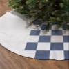 Xmas Tree Skirts Ornaments,Farmhouse Buffalo Check Plaid Navy Blue and White Xmas Tree Mat for Holiday Party Indoor Outdoor Home Decorations 48inch view 2