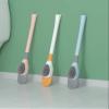 RoLTin Toilet Brush, Non Dead Corner Long Handle Soft Fur Toilet Brush, Wall Hanging and Floor Cleaning Brush, Cute Bathroom Cleaning Set Pink view 2