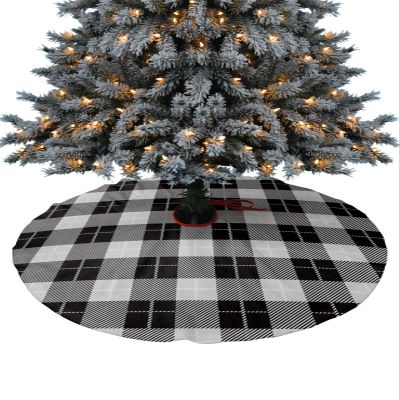 Xmas Tree Skirts Ornaments,Black White Gingham Buffalo Check Plaid Xmas Tree Mat for Holiday Party Indoor Outdoor Home Decorations 48inch