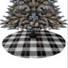 Xmas Tree Skirts Ornaments,Black White Gingham Buffalo Check Plaid Xmas Tree Mat for Holiday Party Indoor Outdoor Home Decorations 48inch view 1