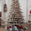 Xmas Tree Skirts Ornaments,Black White Gingham Buffalo Check Plaid Xmas Tree Mat for Holiday Party Indoor Outdoor Home Decorations 48inch view 4