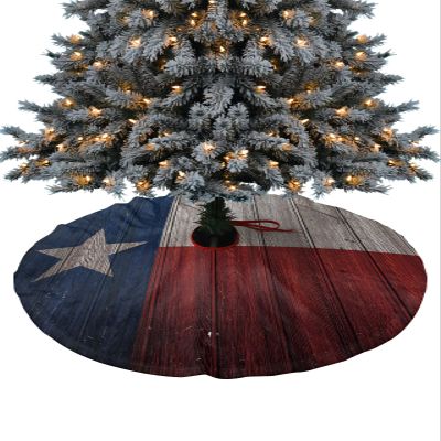 Christmas Tree Skirt,Texas State Flag on Rustic Old Wooden Star 48 in Xmas Tree Skirt Christmas Tree Decorations Gifts Home Decor Holiday Party
