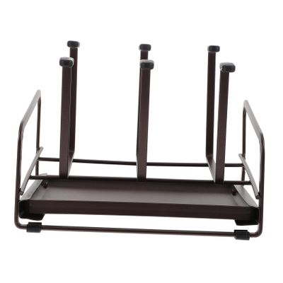 UPKOCH Household Iron Cup Holder Rack Upside Down Storage for Mugs Glasses Bottles Premium Iron Drainage Stand for Kitchen Organization Home Decor Coffee Color