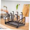 UPKOCH Household Iron Cup Holder Rack Upside Down Storage for Mugs Glasses Bottles Premium Iron Drainage Stand for Kitchen Organization Home Decor Coffee Color view 2