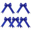 FOMIYES 5Pcs Christmas Ribbon Bows Wrapping Bows Glittering Fabric Bows for Christmas Parties Christmas Trees Crafts Indoor Outdoor Decoration (Blue) view 1