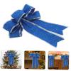 FOMIYES 5Pcs Christmas Ribbon Bows Wrapping Bows Glittering Fabric Bows for Christmas Parties Christmas Trees Crafts Indoor Outdoor Decoration (Blue) view 2