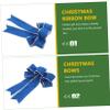 FOMIYES 5Pcs Christmas Ribbon Bows Wrapping Bows Glittering Fabric Bows for Christmas Parties Christmas Trees Crafts Indoor Outdoor Decoration (Blue) view 3