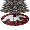 Christmas Tree Skirt,Christmas Polar Bear Silhouettes Snowflake Red and Black Buffalo Check 48 in Xmas Tree Skirt Christmas Tree Decorations Gifts Home Decor Holiday Party view 1