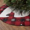 Christmas Tree Skirt,Christmas Polar Bear Silhouettes Snowflake Red and Black Buffalo Check 48 in Xmas Tree Skirt Christmas Tree Decorations Gifts Home Decor Holiday Party view 2