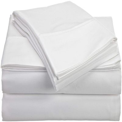 400 Thread Count Luxury California King Size, Egyptian Cotton 1 Pc Flat Sheet 100% Egyptian Cotton Premium Long Staple Color White Solid Pattern