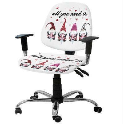 EwdeWwo Office Chair Cover, Valentine's Day Heart Dwarf All You Need is Love Universal Rotating Chair Slipcover Protective & Stretchable Chair Seat Cover for Desk Computer Chair