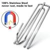 Curtain Pleat Hooks Stainless Steel, 60 Pack Drapery Hook and Pins for Pleated Drapes 4 Prongs Pinch Pleat Hooks for Window Door Bathroom Curtain,(2.7x0.9 inch, Silver) view 4