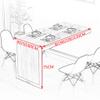 BAHOJAS Wall Mounted Folding Table - Space Saver Wall Desk - Fold Out Kitchen Dining Table, Invisible Bar Desk & Computer Workbench, Wall Mounted Folding Table for Home Office view 2