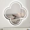 Modern Frameless Bathroom Mirror With LED Lights, Wall Mounted Decorative Mirror, Smart Touch Cosmetic Mirror, Stylish Clover Shape, HD, Explosion Proof, 3 Colour Lights, Dimmable ( Size : 60cm ) view 1