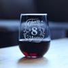 Bevvee Cheers to 8 Years - Stemless Wine Glass Gifts for Women & Men - 8th Anniversary Party Decor - Large 17 Oz Glasses view 2