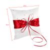 Wedding Ring Pillow, Bridal Ring Bearer Holder Cushion 4 Colors Wedding Ring Bearer Holder Pillow Cushion with Bowknot Stain Double Hearts Diamonds Wedding Accessories Decor(Red) view 2