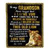 CenturyTee Personalized to My Grandson Blanket from Grandma Gigi This Old Lion Love You Grandson Birthday Graduation Christmas Customized Fleece Throw Blanket (60 x 80 in Adult Size) view 1