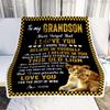CenturyTee Personalized to My Grandson Blanket from Grandma Gigi This Old Lion Love You Grandson Birthday Graduation Christmas Customized Fleece Throw Blanket (60 x 80 in Adult Size) view 2